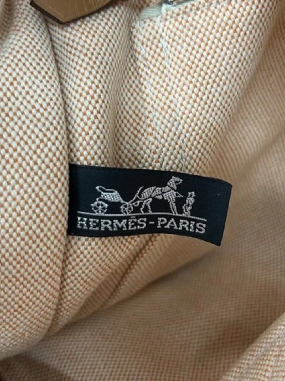 HERMES New Fourre Tout Tote MM - Orange White Toile H None Tote Bag - Picture 8 of 13
